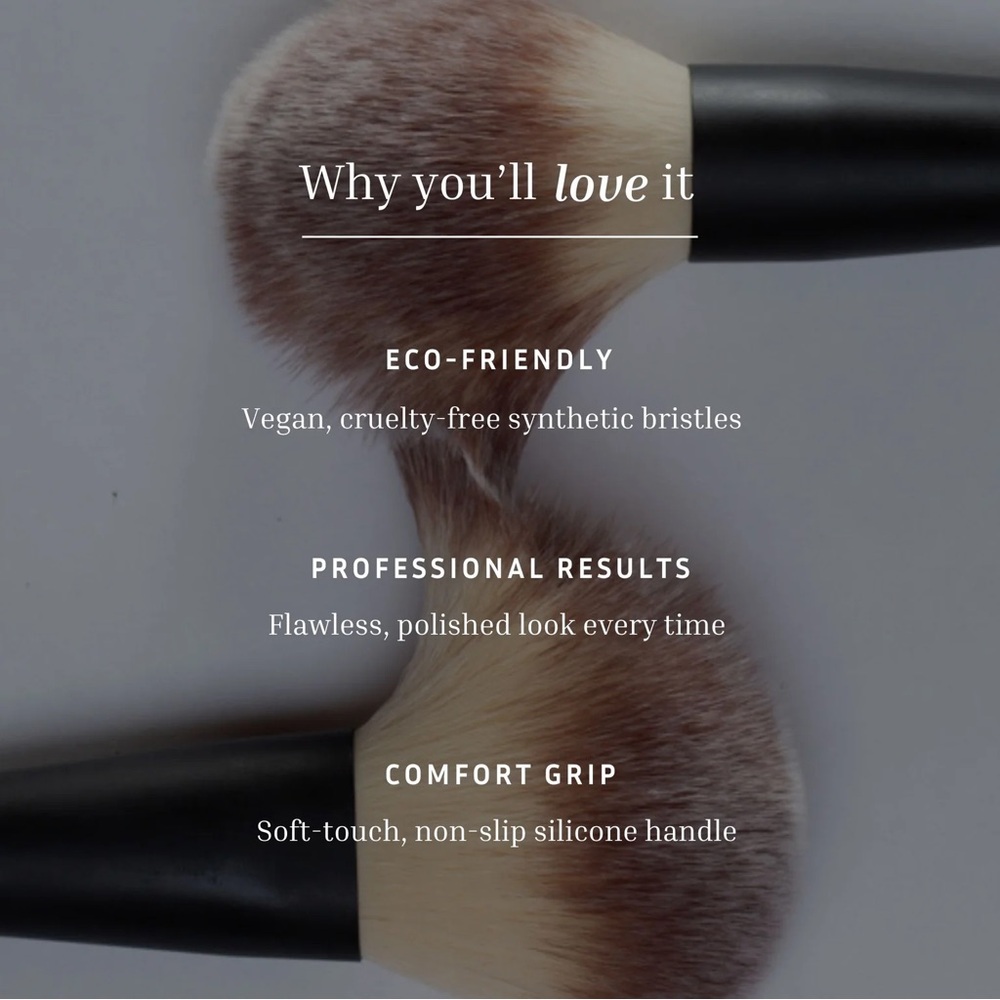 NIB Lithe The Essentials Face Brush Set Bronzer & Tapered Powder Brush - Picture 4 of 10